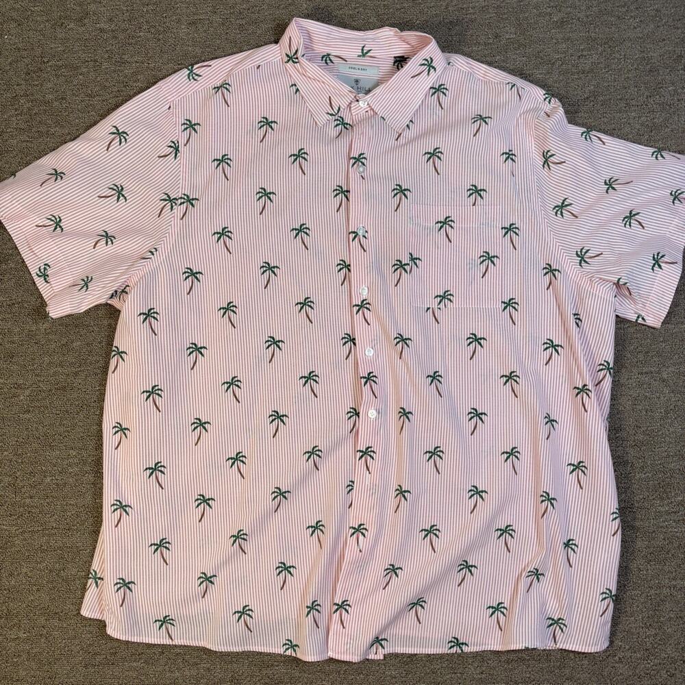 Oak Hill Men’s Palm Tree Shirt Sleeve Tropical Shirt 2XL Cool& Dry